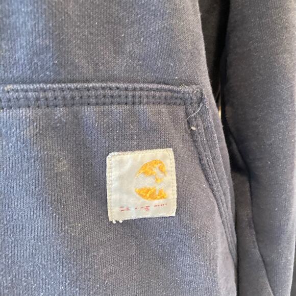 Y2K Carhartt Loose Fit Blue Distressed Thrasher Gorpcore Hoodie Size Small - Picture 10 of 15